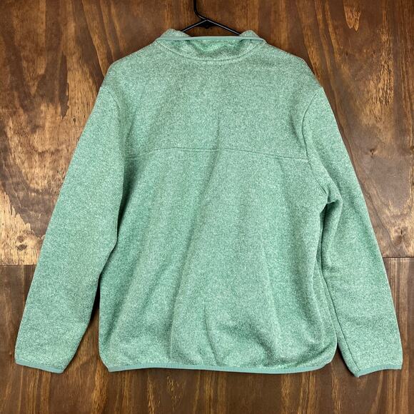 Eddie Bauer Womens Sweatshirt Green Radiator Fleece Snap Mock Neck XL - Picture 11 of 13